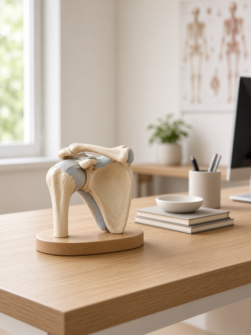 Anatomical shoulder model used in orthopaedic explanation